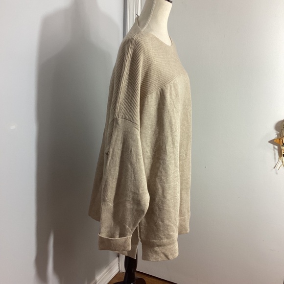 NWT J.JILL PLUS 3X KNIT SWEATER TUNIC LIGHT CAMEL HEATHER BOATNECK - Picture 6 of 13